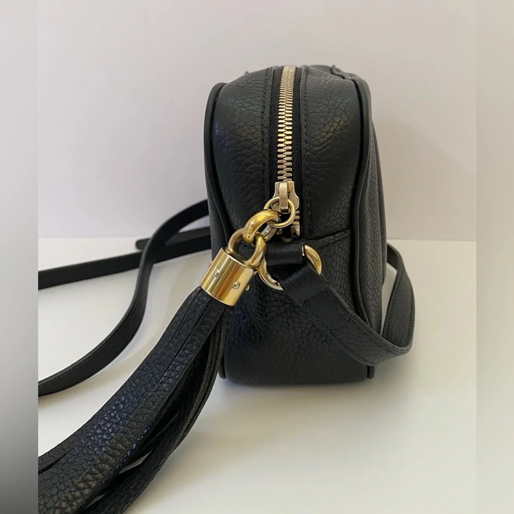 Gucci✨Soho Disco Black Pebbled Leather Crossbody Bag Purse Retail $1490 - Picture 3 of 11